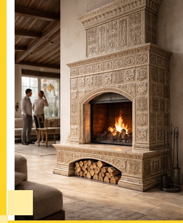 Купить изразцовый камин в Тутаеве от 262100 р. | ЭриданТтв