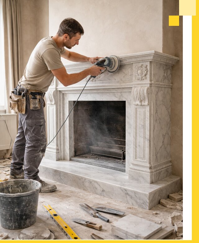 Изготовление и установка мраморных каминов в Тутаеве под ключ