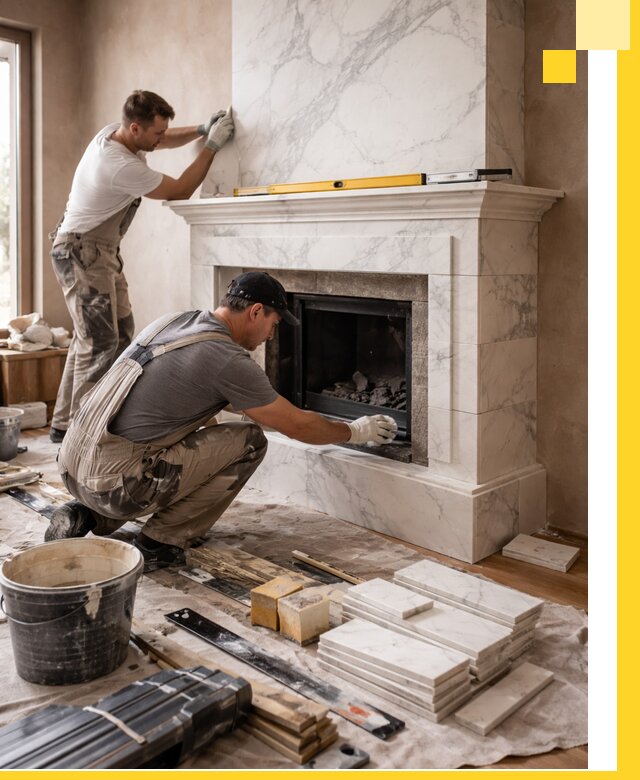 Отделка каминов в Тутаеве качественные облицовочные работы