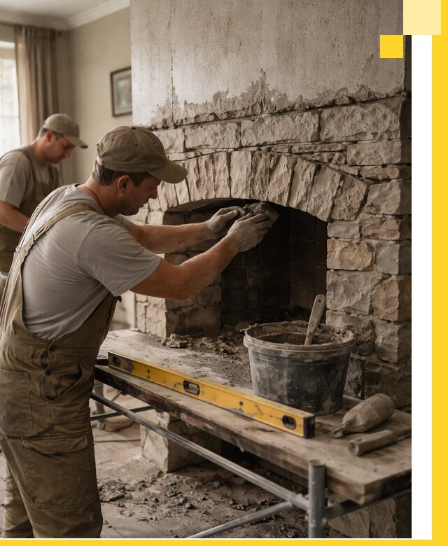 Изготовление каминов под ключ в Тутаеве, монтаж и отделка