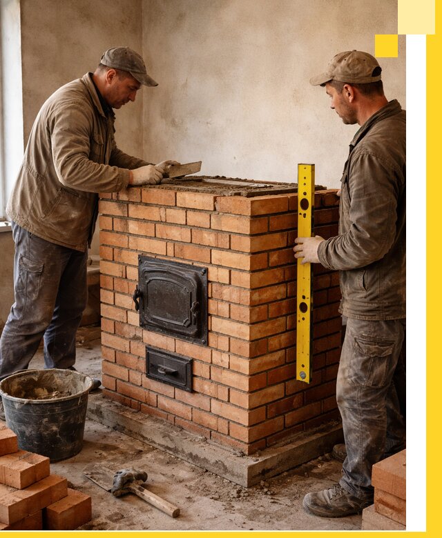 Отопительные печи под ключ в Тутаеве, установка и сборка