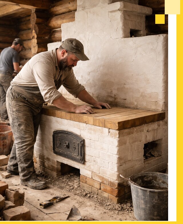 Проектирование и установка русской печи с лежанкой в Тутаеве