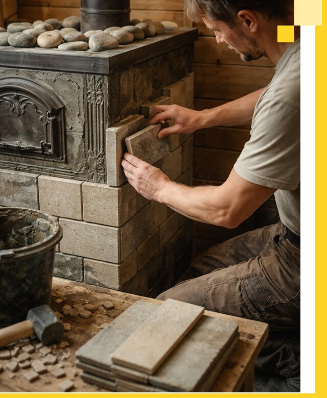 Облицовка банных печей в Тутаеве профессиональная отделка