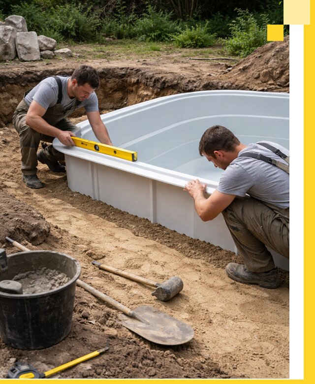 Производство и установка пластиковых бассейнов в Тутаеве под ключ
