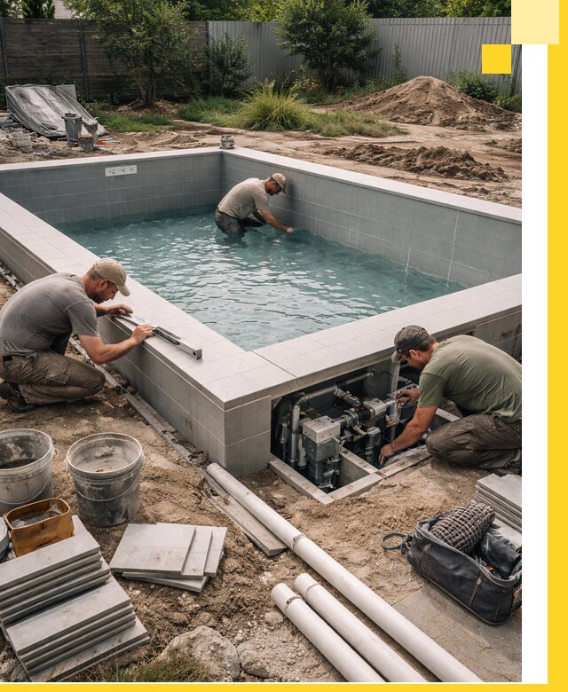 Строительство и монтаж бассейнов для дачи под ключ в Тутаеве