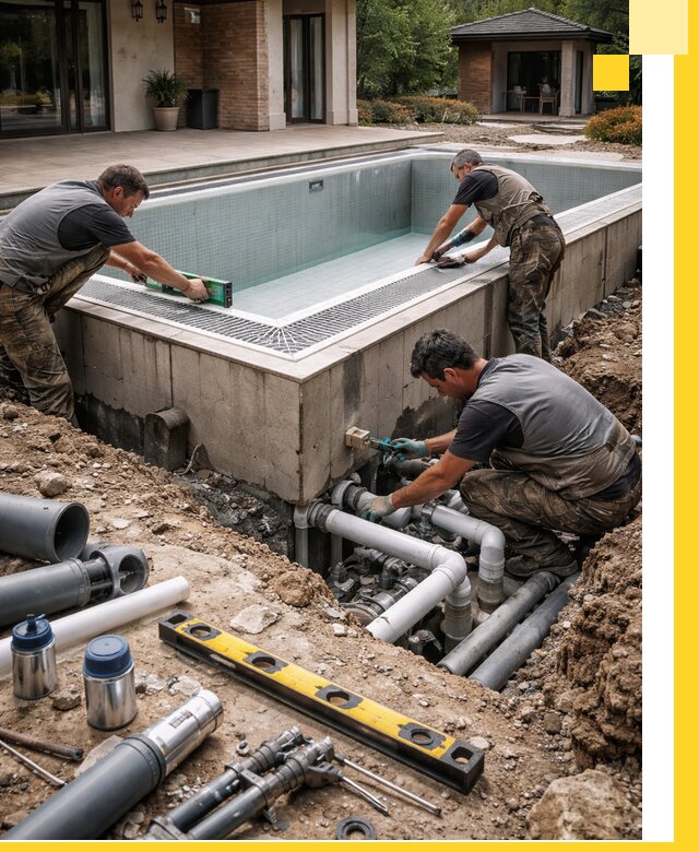 Строительство переливных бассейнов в Тутаеве под ключ