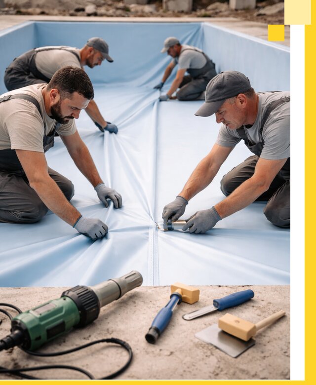 ПВХ пленка для бассейнов с монтажом и гарантией в Тутаеве