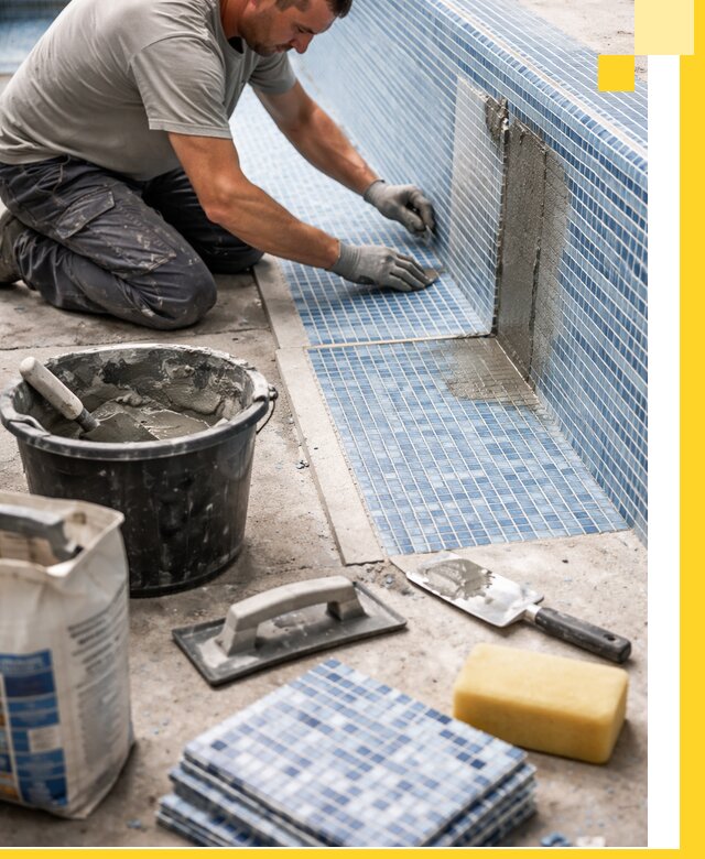 Укладка и ремонт мозаики для бассейнов под ключ в Тутаеве