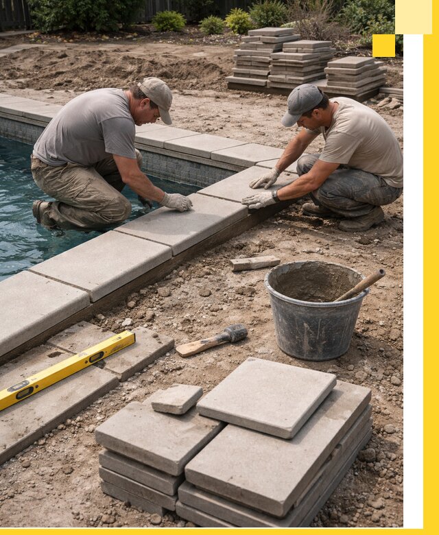 Установка и изготовление копингового камня для бассейнов в Тутаеве