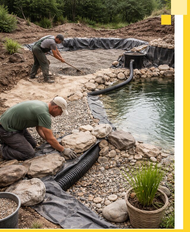 Строительство природных бассейнов и озер в Тутаеве под ключ