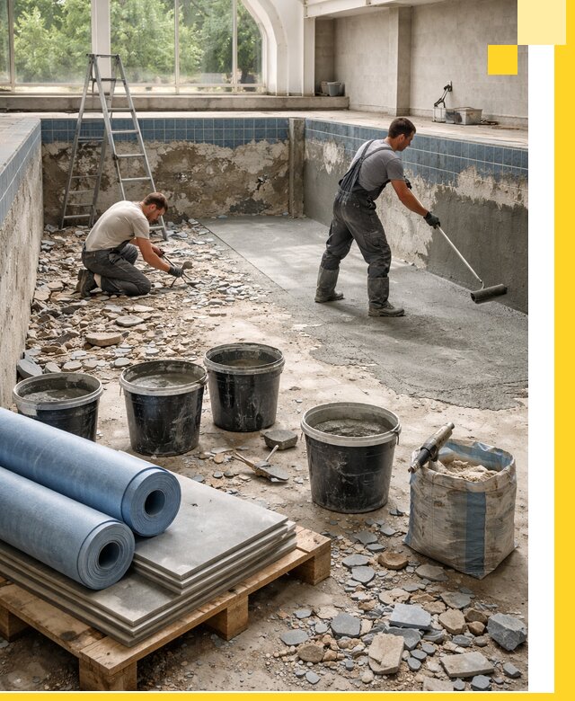 Реконструкция бассейнов в Тутаеве: ремонт, гидроизоляция