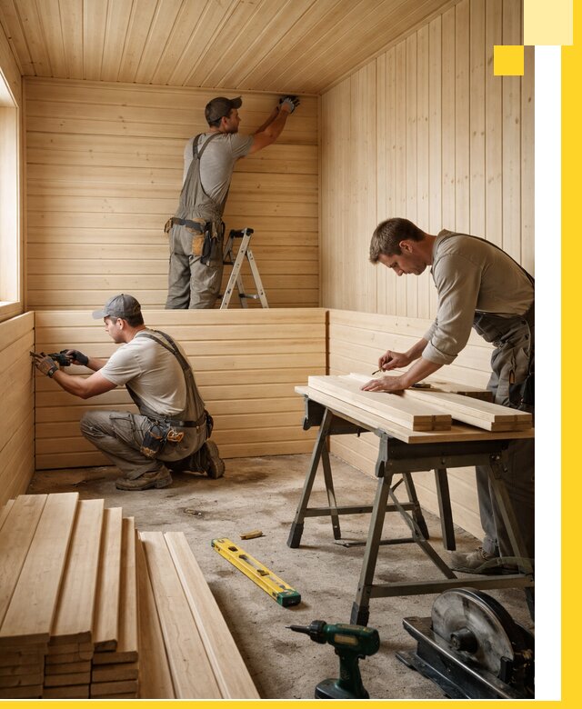 Обшивка саун в Тутаеве из натуральной древесины под ключ