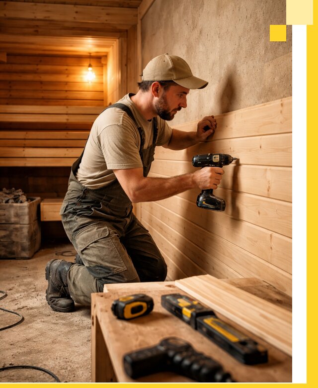 Профессиональная внутренняя отделка бани в Тутаеве под ключ