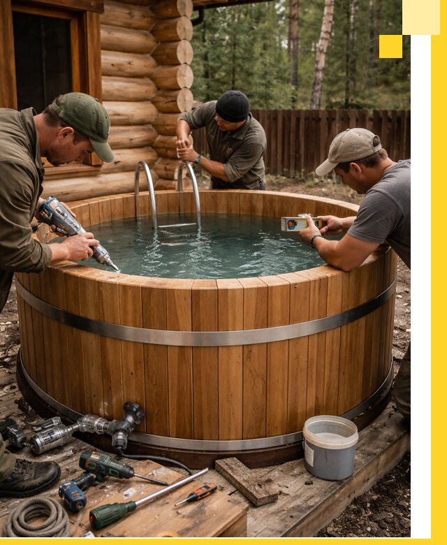 Строительство бань с купелью под ключ и отделкой в Тутаеве