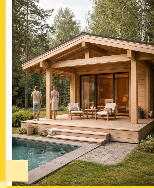 Бани с террасой под ключ в Тутаеве от 629040 р. | ЭриданТтв