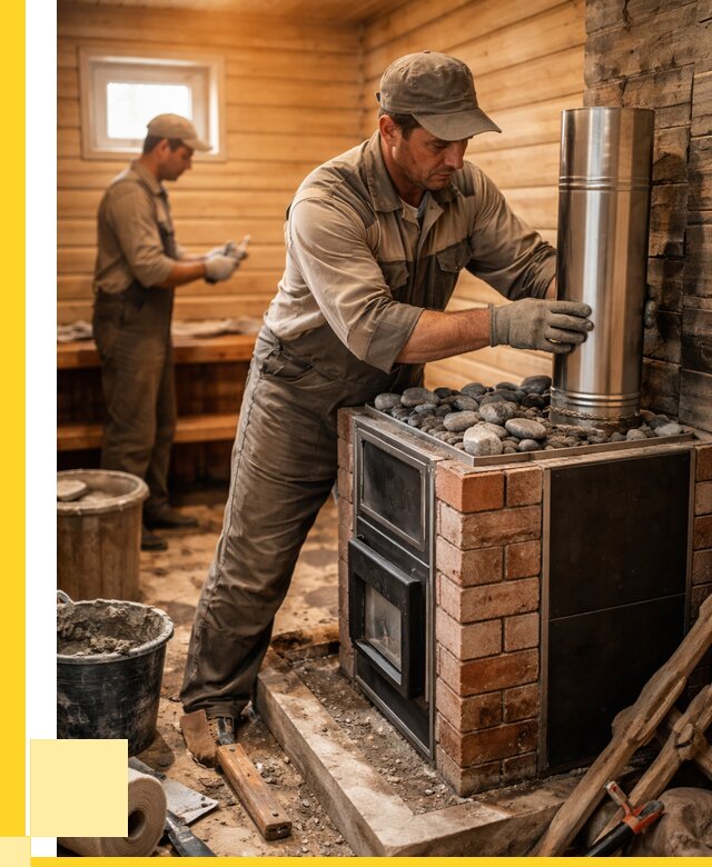 Монтаж печи в бане под ключ в Тутаеве от 20968 р. | ЭриданТтв