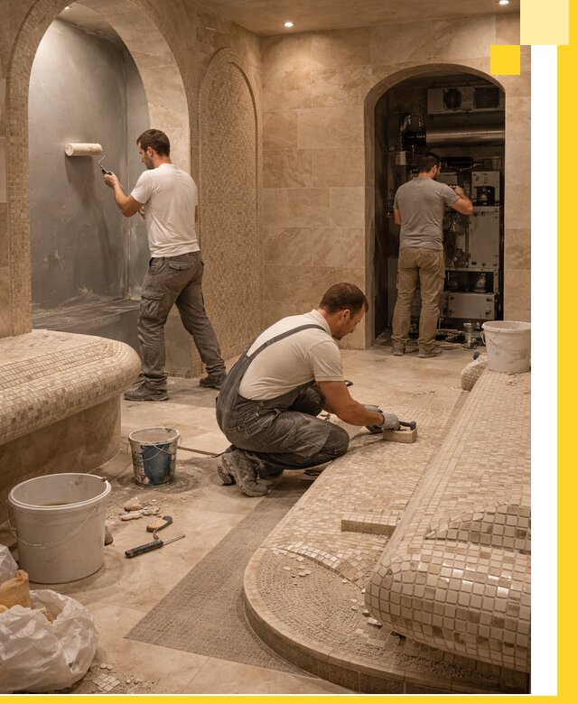 Строительство бани с хамамом и бассейном под ключ в Тутаеве