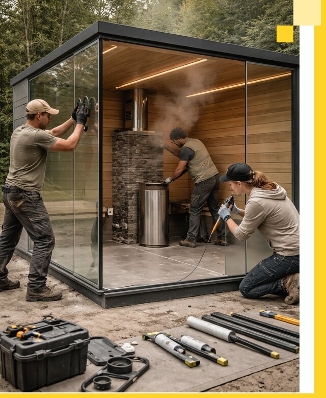 Проектирование и строительство стеклянных бань в Тутаеве