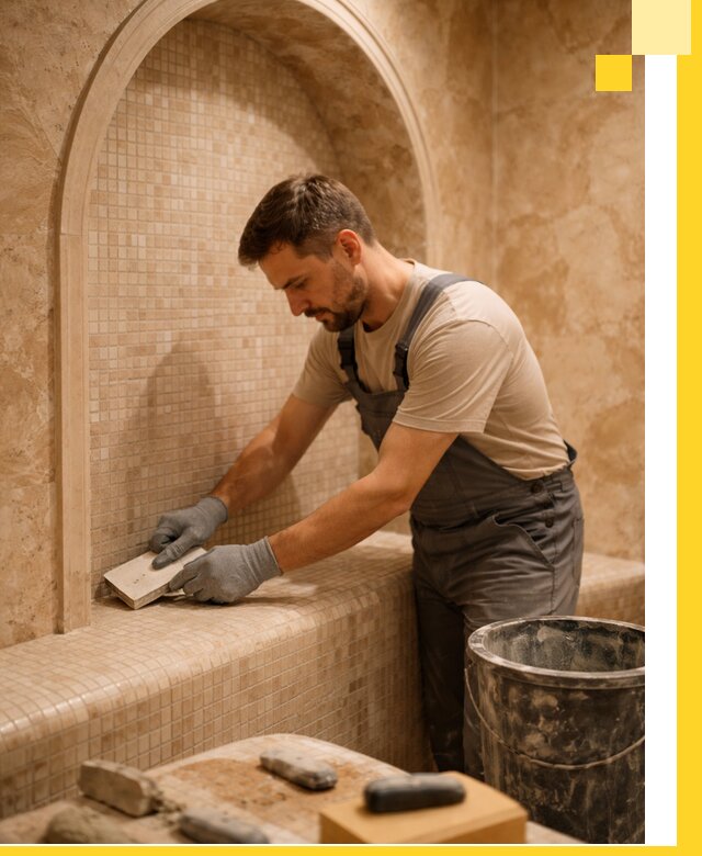 Профессиональная отделка хамамов с мозаикой под ключ в Тутаеве