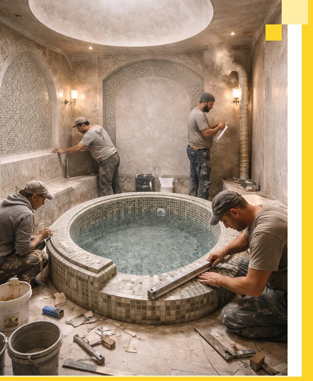 Профессиональное строительство хамама с бассейном в Тутаеве под ключ